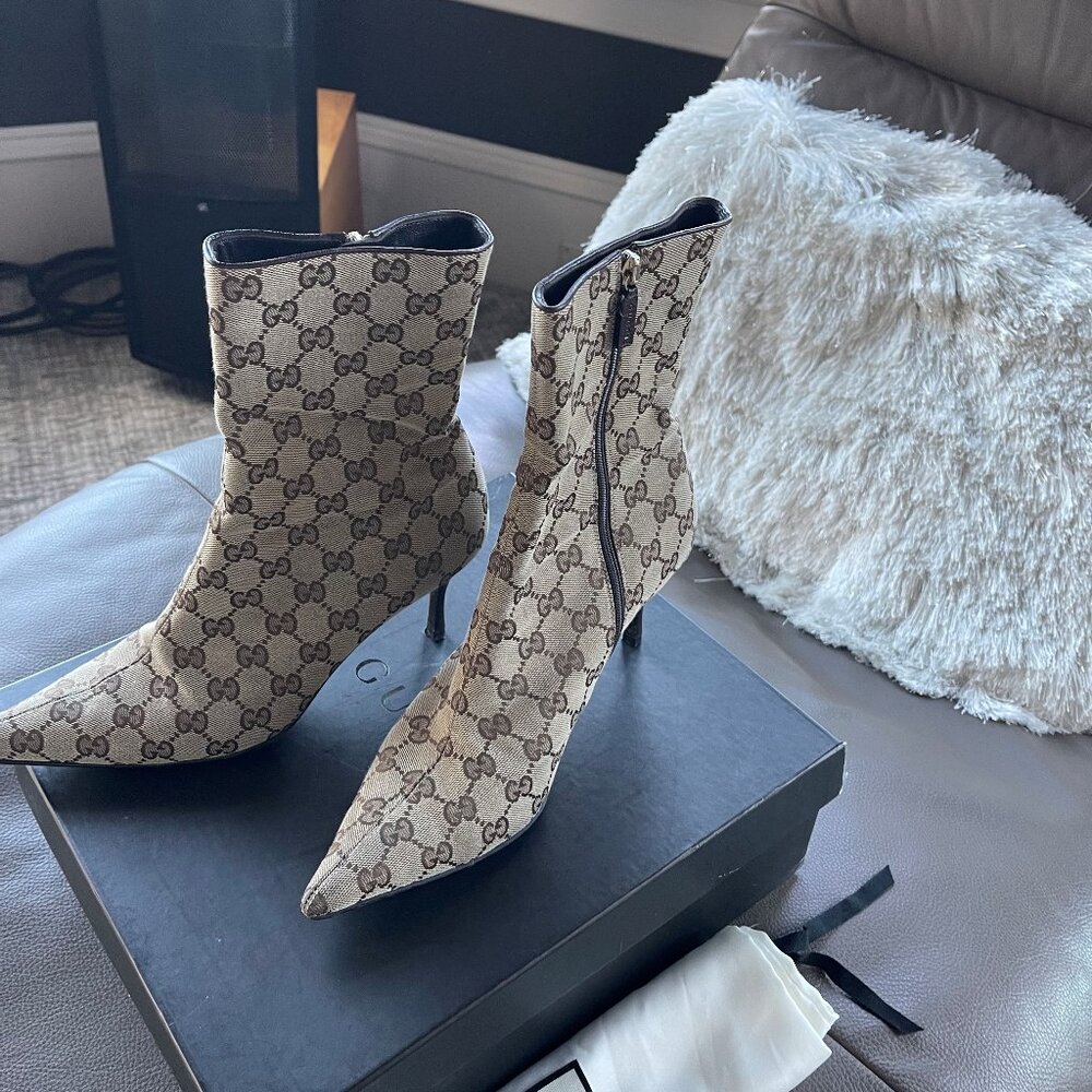 Gucci GG Monogram Canvas Half Boots